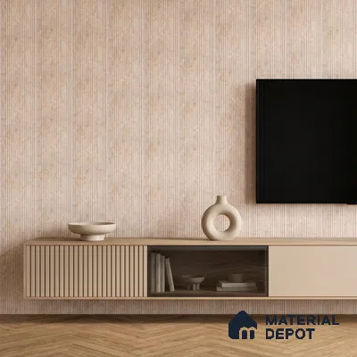 Warm Beige Marble Look PN 06536 8 ft x 3.6 inch Charcoal Panel - 6 mm | Suitable for TV Unit, Living Room & Bedroom | Width is Subjected to 5% Variation