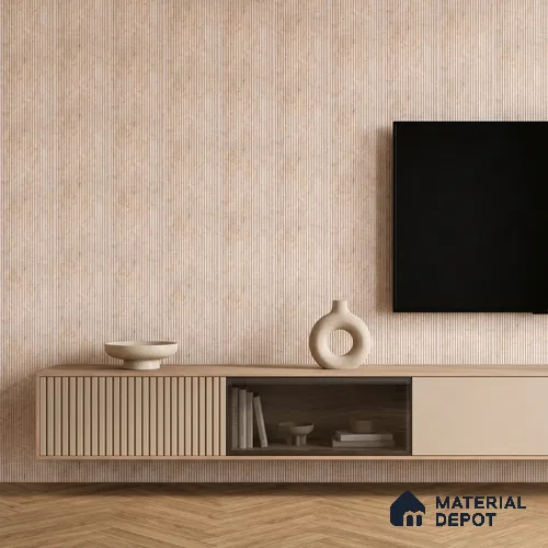 Warm Beige Marble Look PN 06536 8 ft x 3.6 inch Charcoal Panel - 6 mm | Suitable for TV Unit, Living Room & Bedroom | Width is Subjected to 5% Variation
