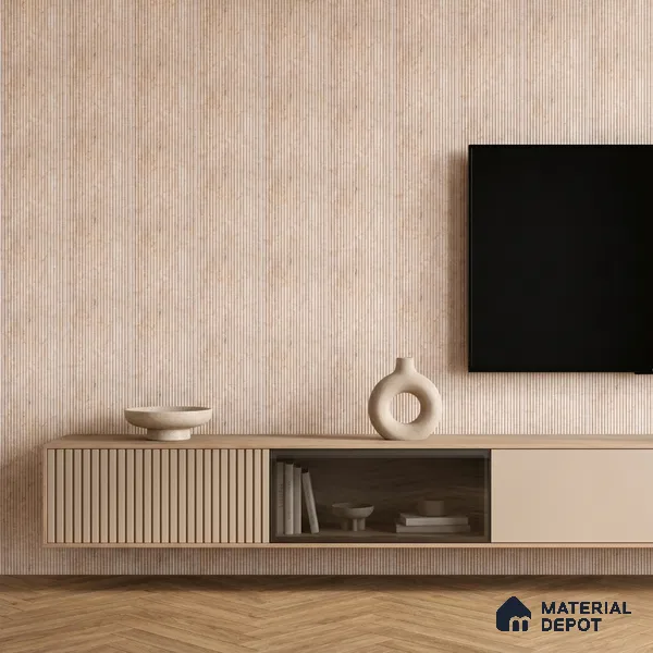 Warm Beige Marble Look PN 06536 8 ft x 3.6 inch Charcoal Panel - 6 mm | Suitable for TV Unit, Living Room & Bedroom | Width is Subjected to 5% Variation