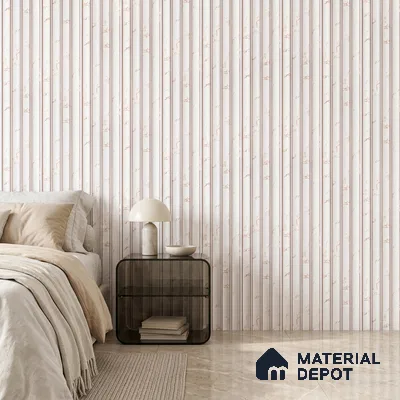 Ivory Beige Marble Look PN 06802 8 ft x 4.9 inch Charcoal Panel - 12 mm | Suitable for Living Room, Bedroom & TV Cabinet | Width is Subjected to 5% Variation