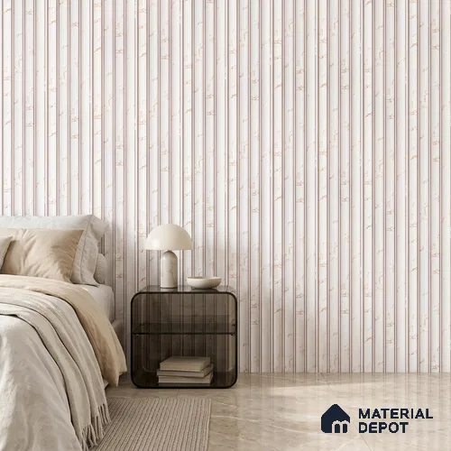 Ivory Beige Marble Look PN 06802 8 ft x 4.9 inch Charcoal Panel - 12 mm | Suitable for Living Room, Bedroom & TV Cabinet | Width is Subjected to 5% Variation