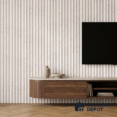 Ivory Beige Marble Look PN 06802 8 ft x 4.9 inch Charcoal Panel - 12 mm | Suitable for Living Room, Bedroom & TV Cabinet | Width is Subjected to 5% Variation