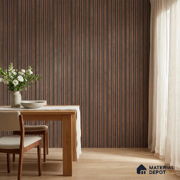 Black Wenge Geometric Look PN 06806 8 ft x 4.9 inch Charcoal Panel - 12 mm | Suitable for Living Room, Bedroom & TV Cabinet | Width is Subjected to 5% Variation