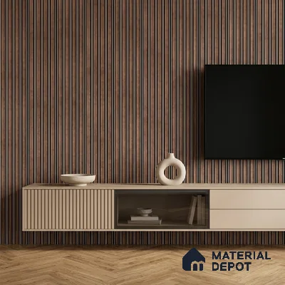 Black Wenge Geometric Look PN 06806 8 ft x 4.9 inch Charcoal Panel - 12 mm | Suitable for Living Room, Bedroom & TV Cabinet | Width is Subjected to 5% Variation
