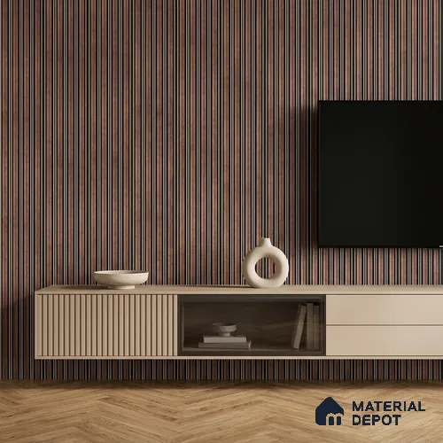 Black Wenge Geometric Look PN 06806 8 ft x 4.9 inch Charcoal Panel - 12 mm | Suitable for Living Room, Bedroom & TV Cabinet | Width is Subjected to 5% Variation