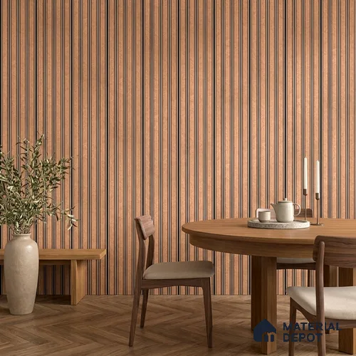 Oak Brown Geometric Look PN 06807 8 ft x 4.9 inch Charcoal Panel - 12 mm | Suitable for Living Room, Bedroom & TV Cabinet | Width is Subjected to 5% Variation
