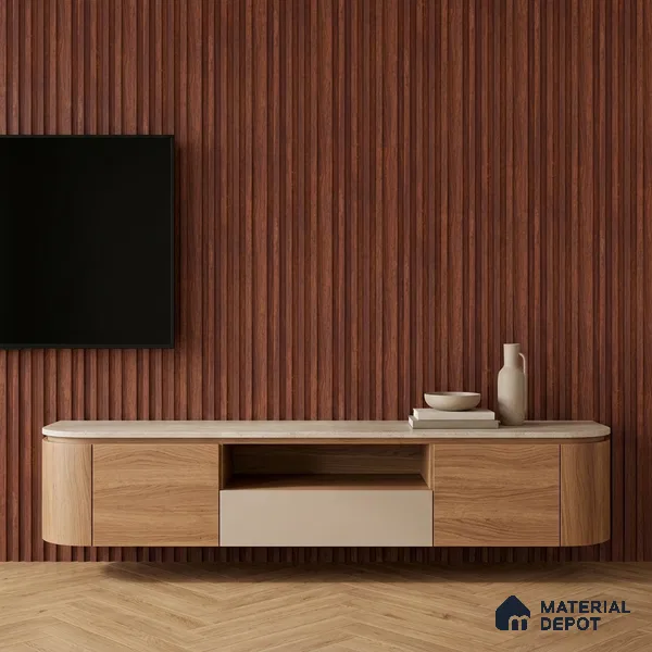 Wooden Look PN 06809 9.2 ft x 4.8 inch Charcoal Panel - 12 mm | Suitable for Living Room, Bedroom & TV Cabinet | Width is Subjected to 5% Variation