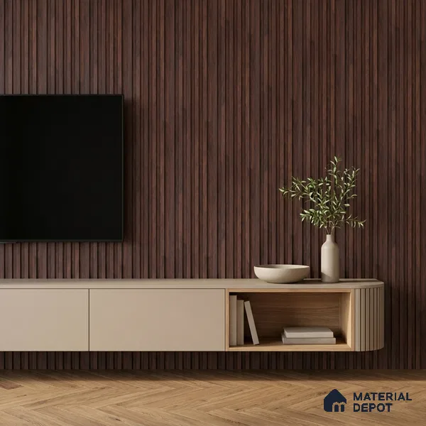 Wooden Look PN 06811 9.2 ft x 4.8 inch Charcoal Panel - 12 mm | Suitable for Living Room, Bedroom & TV Cabinet | Width is Subjected to 5% Variation