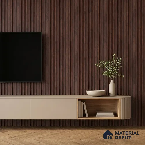 Wooden Look PN 06811 9.2 ft x 4.8 inch Charcoal Panel - 12 mm | Suitable for Living Room, Bedroom & TV Cabinet | Width is Subjected to 5% Variation