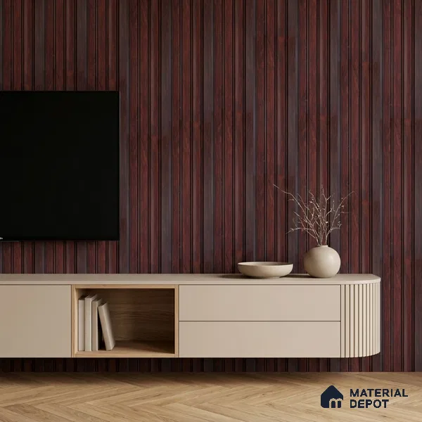 Wooden Look PN 06818 9.2 ft x 4.8 inch Charcoal Panel - 12 mm | Suitable for Living Room, Bedroom & TV Cabinet | Width is Subjected to 5% Variation