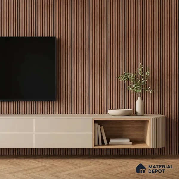 Wooden Look PN 06821 9.2 ft x 6 inch Charcoal Panel - 10 mm | Suitable for Living Room, Bedroom & TV Cabinet | Width is Subjected to 5% Variation