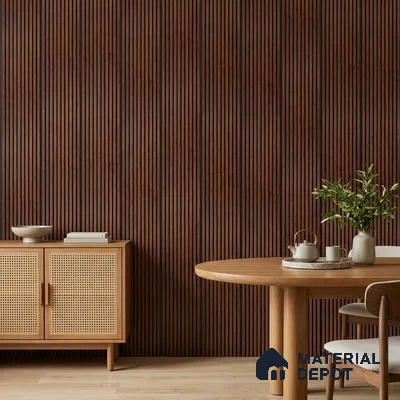 Wooden Look PN 06822 9.2 ft x 6 inch Charcoal Panel - 10 mm | Suitable for Living Room, Bedroom & TV Cabinet | Width is Subjected to 5% Variation