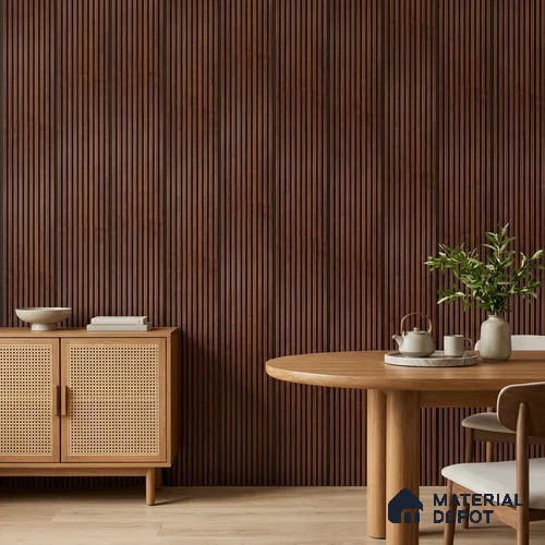Wooden Look PN 06822 9.2 ft x 6 inch Charcoal Panel - 10 mm | Suitable for Living Room, Bedroom & TV Cabinet | Width is Subjected to 5% Variation