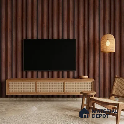Wooden Look PN 06822 9.2 ft x 6 inch Charcoal Panel - 10 mm | Suitable for Living Room, Bedroom & TV Cabinet | Width is Subjected to 5% Variation