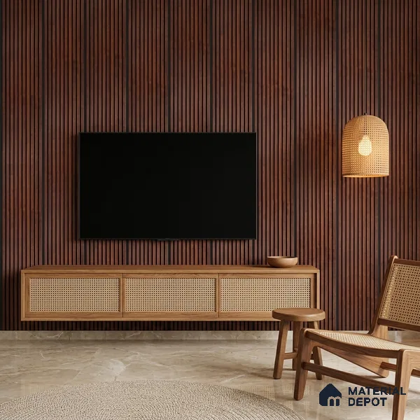 Wooden Look PN 06822 9.2 ft x 6 inch Charcoal Panel - 10 mm | Suitable for Living Room, Bedroom & TV Cabinet | Width is Subjected to 5% Variation