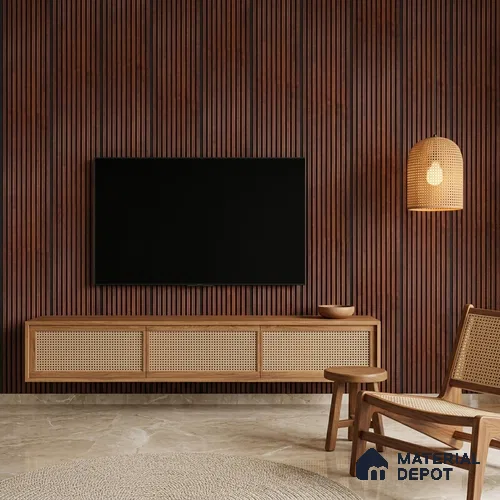 Wooden Look PN 06822 9.2 ft x 6 inch Charcoal Panel - 10 mm | Suitable for Living Room, Bedroom & TV Cabinet | Width is Subjected to 5% Variation