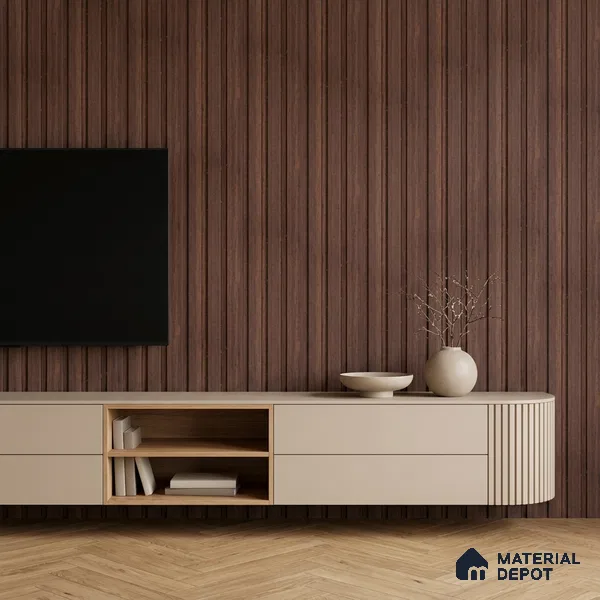 Wooden Look PN 06837 9.2 ft x 4.9 inch Charcoal Panel - 12 mm | Suitable for Living Room, Bedroom & TV Cabinet | Width is Subjected to 5% Variation