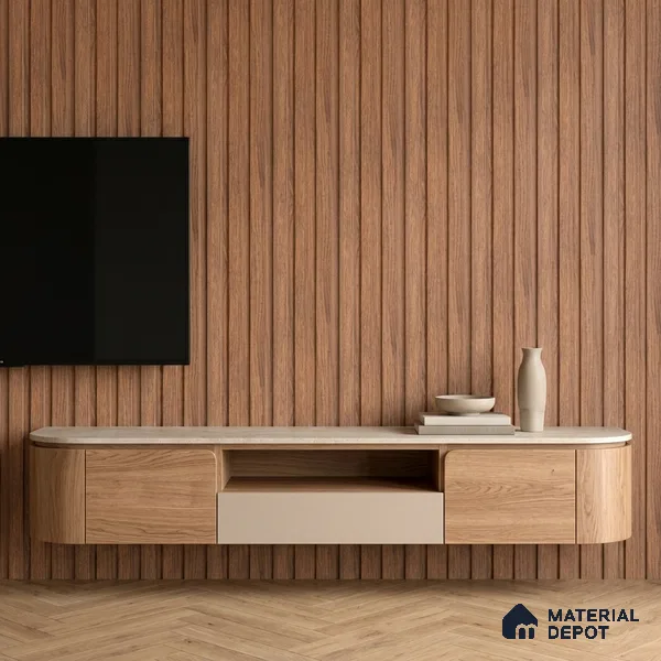 Wooden Look PN 06840 9.2 ft x 4.9 inch Charcoal Panel - 12 mm | Suitable for Living Room, Bedroom & TV Cabinet | Width is Subjected to 5% Variation
