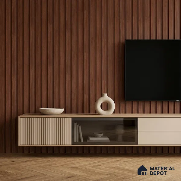 Wooden Look PN 06841 9.2 ft x 4.9 inch Charcoal Panel - 12 mm | Suitable for Living Room, Bedroom & TV Cabinet | Width is Subjected to 5% Variation