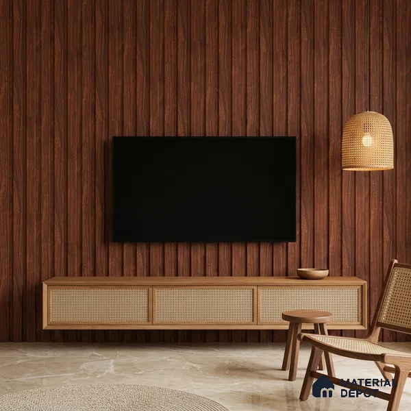 Wooden Look PN 06845 9.2 ft x 4.9 inch Charcoal Panel - 12 mm | Suitable for Living Room, Bedroom & TV Cabinet | Width is Subjected to 5% Variation