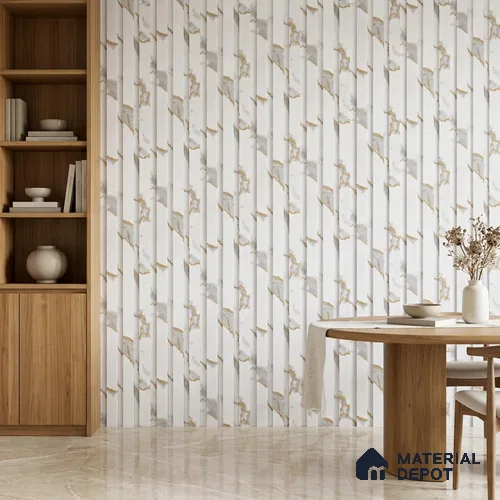 Dove Grey Marble Look PN 06846 9.2 ft x 4.9 inch Charcoal Panel - 12 mm | Suitable for Living Room, Bedroom & TV Cabinet | Width is Subjected to 5% Variation