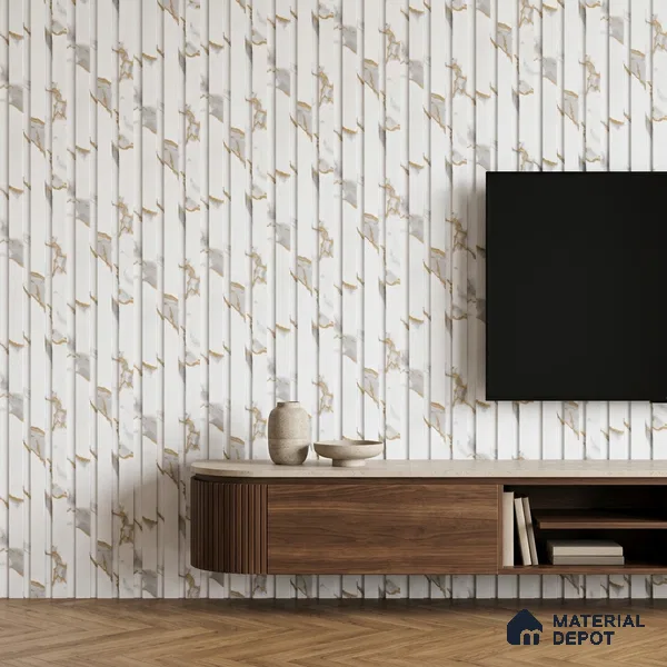 Dove Grey Marble Look PN 06846 9.2 ft x 4.9 inch Charcoal Panel - 12 mm | Suitable for Living Room, Bedroom & TV Cabinet | Width is Subjected to 5% Variation