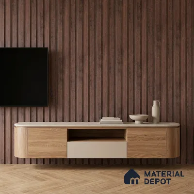 Wooden Look PN 06849 9.2 ft x 4.9 inch Charcoal Panel - 12 mm | Suitable for Living Room, Bedroom & TV Cabinet | Width is Subjected to 5% Variation