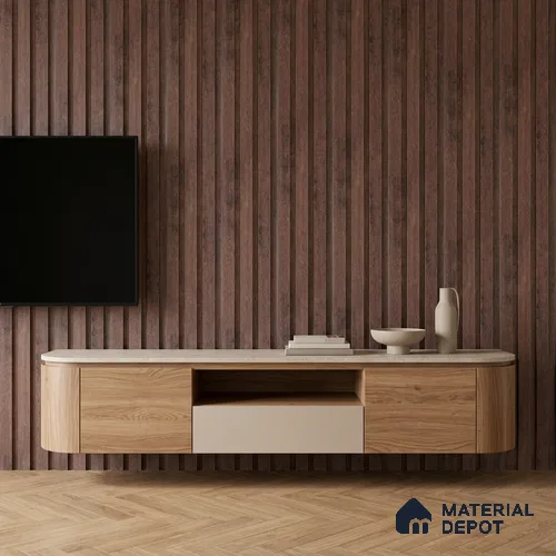 Wooden Look PN 06849 9.2 ft x 4.9 inch Charcoal Panel - 12 mm | Suitable for Living Room, Bedroom & TV Cabinet | Width is Subjected to 5% Variation