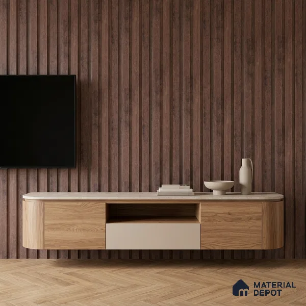 Wooden Look PN 06849 9.2 ft x 4.9 inch Charcoal Panel - 12 mm | Suitable for Living Room, Bedroom & TV Cabinet | Width is Subjected to 5% Variation