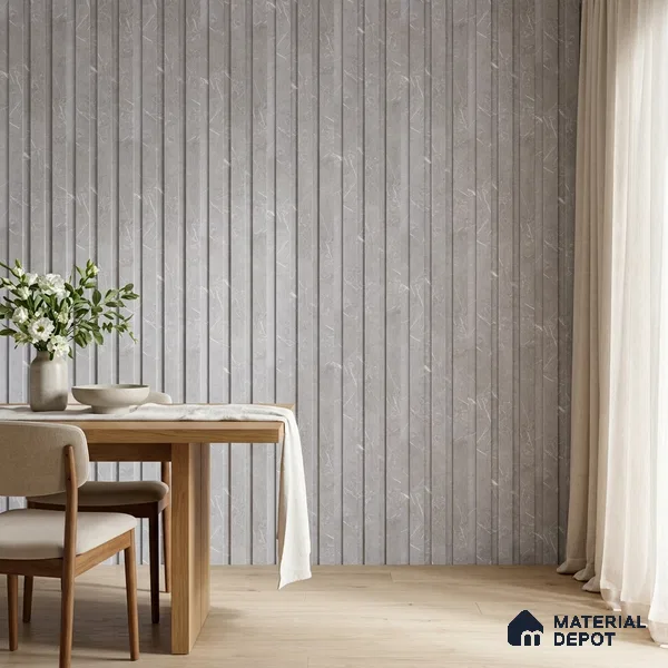 Cloud Grey Marble Look PN 06851 9.2 ft x 4.9 inch Charcoal Panel - 12 mm | Suitable for Living Room, Bedroom & TV Cabinet | Width is Subjected to 5% Variation