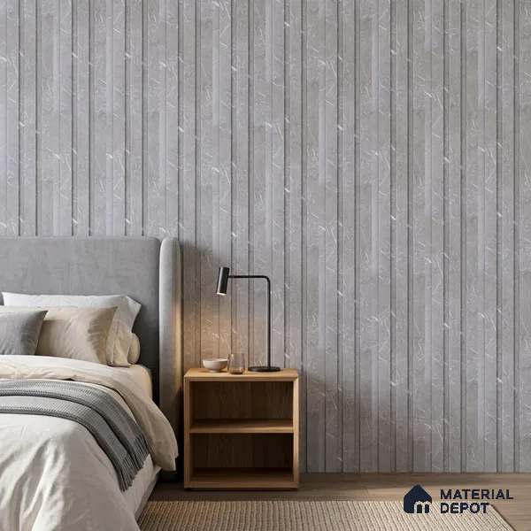 Cloud Grey Marble Look PN 06851 9.2 ft x 4.9 inch Charcoal Panel - 12 mm | Suitable for Living Room, Bedroom & TV Cabinet | Width is Subjected to 5% Variation