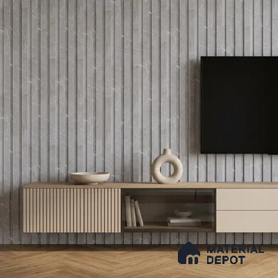 Cloud Grey Marble Look PN 06851 9.2 ft x 4.9 inch Charcoal Panel - 12 mm | Suitable for Living Room, Bedroom & TV Cabinet | Width is Subjected to 5% Variation