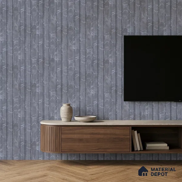 Slate Grey Marble Look PN 06852 9.2 ft x 4.9 inch Charcoal Panel - 12 mm | Suitable for Living Room, Bedroom & TV Cabinet | Width is Subjected to 5% Variation