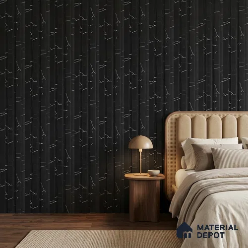 Charcoal Black Marble Look PN 06853 9.2 ft x 4.9 inch Charcoal Panel - 12 mm | Suitable for Living Room, Bedroom & TV Cabinet | Width is Subjected to 5% Variation
