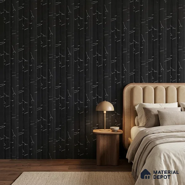 Charcoal Black Marble Look PN 06853 9.2 ft x 4.9 inch Charcoal Panel - 12 mm | Suitable for Living Room, Bedroom & TV Cabinet | Width is Subjected to 5% Variation