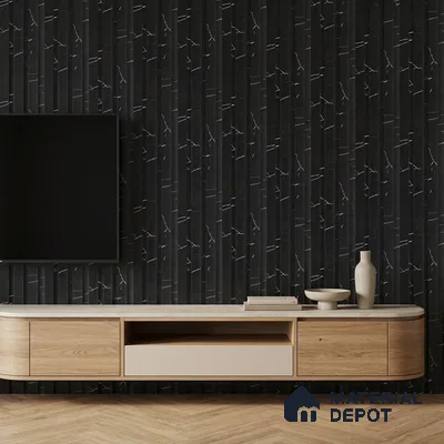 Charcoal Black Marble Look PN 06853 9.2 ft x 4.9 inch Charcoal Panel - 12 mm | Suitable for Living Room, Bedroom & TV Cabinet | Width is Subjected to 5% Variation
