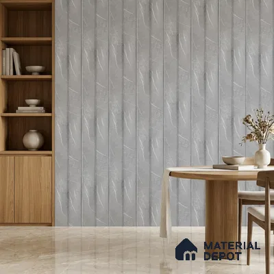 Cloud Grey Marble Look PN 06854 9.2 ft x 7.8 inch Charcoal Panel - 16 mm | Suitable for Living Room, Bedroom & TV Cabinet | Width is Subjected to 5% Variation