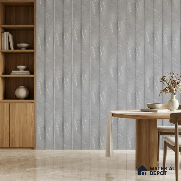 Cloud Grey Marble Look PN 06854 9.2 ft x 7.8 inch Charcoal Panel - 16 mm | Suitable for Living Room, Bedroom & TV Cabinet | Width is Subjected to 5% Variation