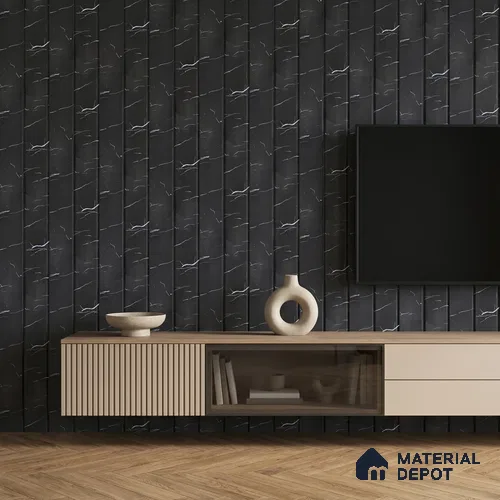 Wenge Brown Marble Look PN 06855 9.2 ft x 7.8 inch Charcoal Panel - 16 mm | Suitable for Living Room, Bedroom & TV Cabinet | Width is Subjected to 5% Variation