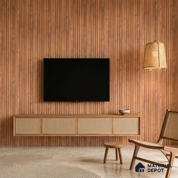 Wooden Look PN 06864 9.2 ft x 6.1 inch Charcoal Panel - 16 mm | Suitable for Living Room, Bedroom & TV Cabinet | Width is Subjected to 5% Variation