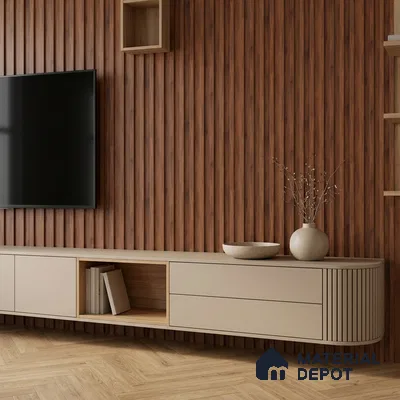 Wooden Look PN 06866 9.2 ft x 6.1 inch Charcoal Panel - 16 mm | Suitable for Living Room, Bedroom & TV Cabinet | Width is Subjected to 5% Variation