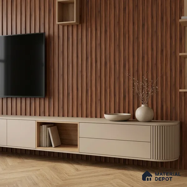 Wooden Look PN 06866 9.2 ft x 6.1 inch Charcoal Panel - 16 mm | Suitable for Living Room, Bedroom & TV Cabinet | Width is Subjected to 5% Variation