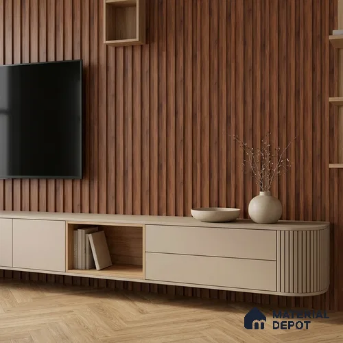 Wooden Look PN 06866 9.2 ft x 6.1 inch Charcoal Panel - 16 mm | Suitable for Living Room, Bedroom & TV Cabinet | Width is Subjected to 5% Variation