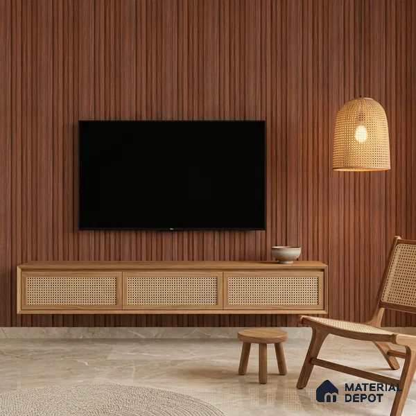Wooden Look PN 06872 9.2 ft x 6.1 inch Charcoal Panel - 16 mm | Suitable for Living Room, Bedroom & TV Cabinet | Width is Subjected to 5% Variation