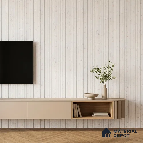 Ivory Beige Marble Look PN 06882 9.2 ft x 6.1 inch Charcoal Panel - 16 mm | Suitable for Living Room, Bedroom & TV Cabinet | Width is Subjected to 5% Variation