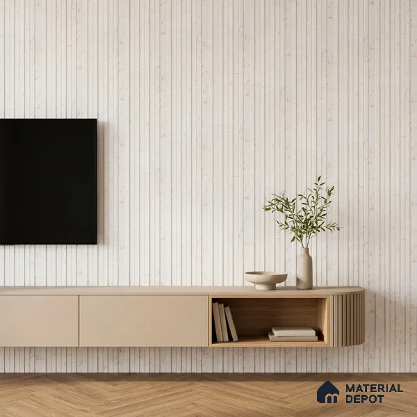 Ivory Beige Marble Look PN 06882 9.2 ft x 6.1 inch Charcoal Panel - 16 mm | Suitable for Living Room, Bedroom & TV Cabinet | Width is Subjected to 5% Variation