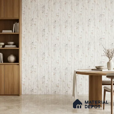 Ivory Beige Marble Look PN 06883 9.2 ft x 6.1 inch Charcoal Panel - 16 mm | Suitable for Living Room, Bedroom & TV Cabinet | Width is Subjected to 5% Variation