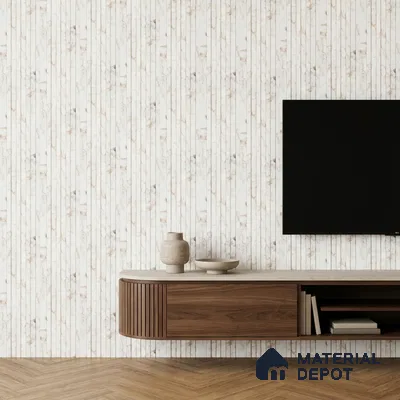 Ivory Beige Marble Look PN 06883 9.2 ft x 6.1 inch Charcoal Panel - 16 mm | Suitable for Living Room, Bedroom & TV Cabinet | Width is Subjected to 5% Variation