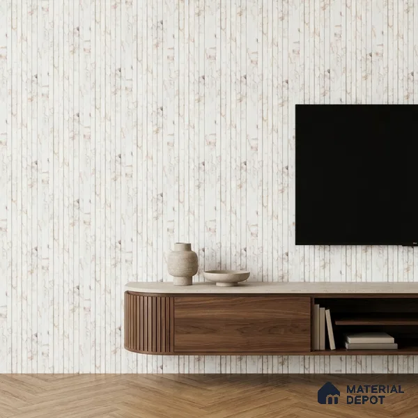 Ivory Beige Marble Look PN 06883 9.2 ft x 6.1 inch Charcoal Panel - 16 mm | Suitable for Living Room, Bedroom & TV Cabinet | Width is Subjected to 5% Variation