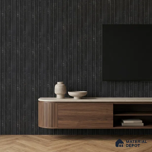 Wenge Brown Marble Look PN 06892 9.2 ft x 6.1 inch Charcoal Panel - 16 mm | Suitable for Living Room, Bedroom & TV Cabinet | Width is Subjected to 5% Variation